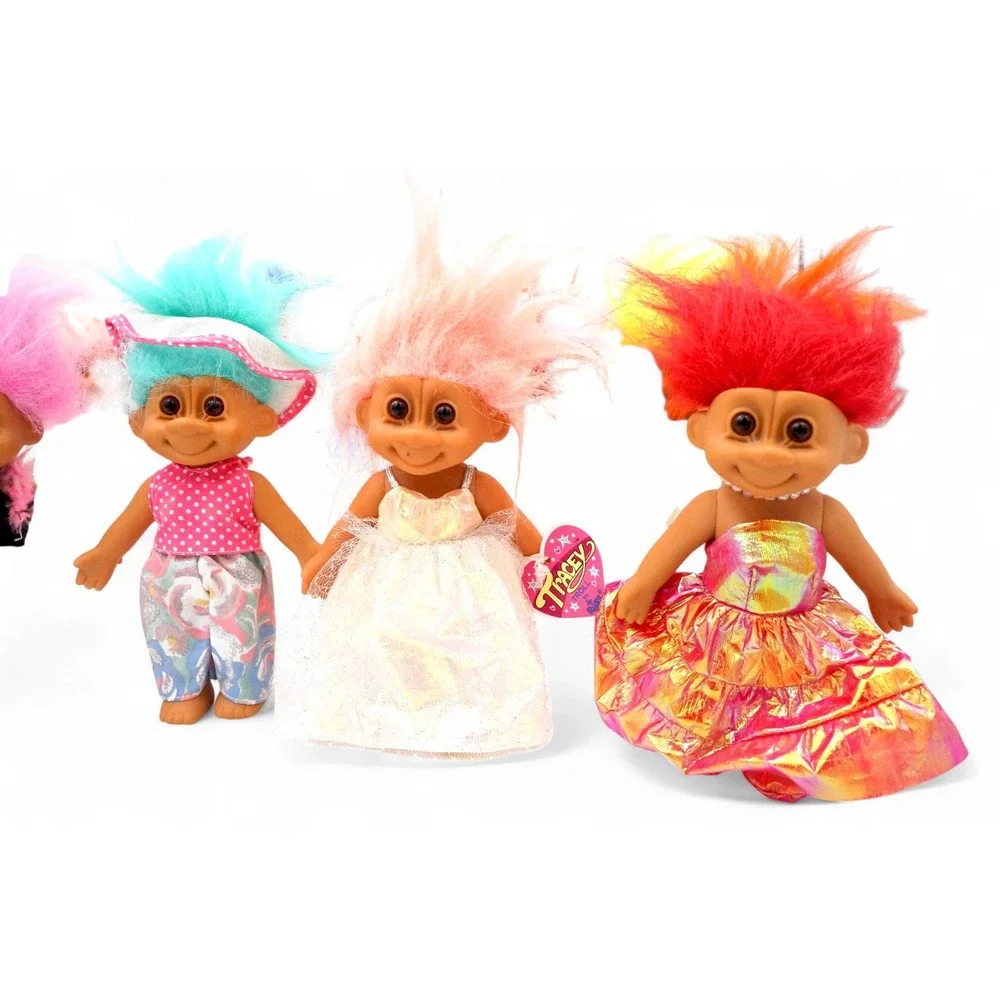 Vintage Troll Dolls Lot 7 Inch 90s Russ Ace Dam Mixed Outfit - Picture 10 of 16
